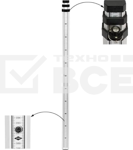 Рейка нивелирная RGK TS-5 длина 5м телескопическая алюминиевая