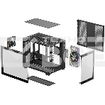 Компьютерный корпус Deepcool CG330 3F без БП, боковое окно (панорама), 3x120мм ARGB PWM вентилятора, черный, mATX, фото2