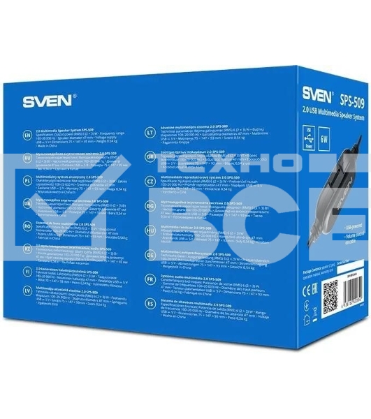 Акустическая система SVEN SPS-509 2.0 (2x3W, USB+БП) дерево, черный