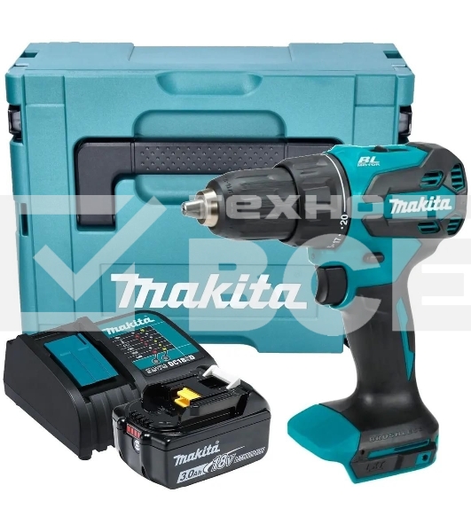 Дрель-шуруповерт Makita DHP490SF1J аккум. патрон:быстрозажимной