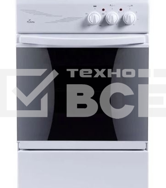 Плита электрическая Flama CE 3201 W белый, конфорок 2 шт, духовка 30 л, 50 см x 85 см x 36 см
