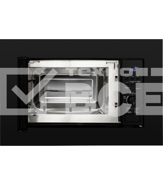 Встраиваемая микроволновая печь Weissgauff HMT-620 Grill черный, 20 л, 700 Вт, переключатели - кнопки/поворотный механизм