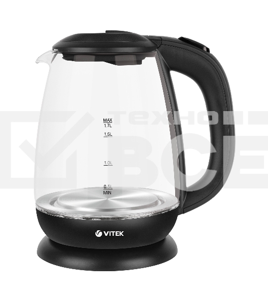 Чайник Vitek VT-7058 (MC) черный/стекло