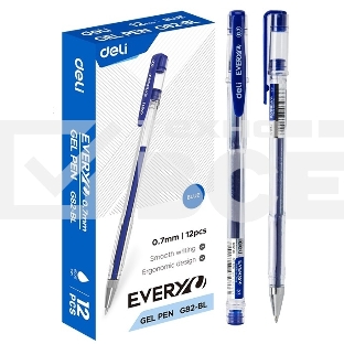 Ручка гелевая Deli EveryU EG82-BL прозрачный d=0.7мм син. черн. 1стерж. кругл.