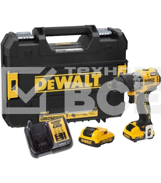 Дрель-шуруповерт DeWalt DCD706D2, Аккумуляторная, 18В, 2 АКБ, Кейс
