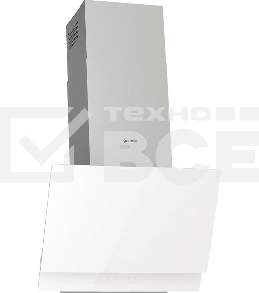 Вытяжка наклонная Gorenje WHI649EXGW белый, 60 см, 608 куб. м/ч, 63 дБ
