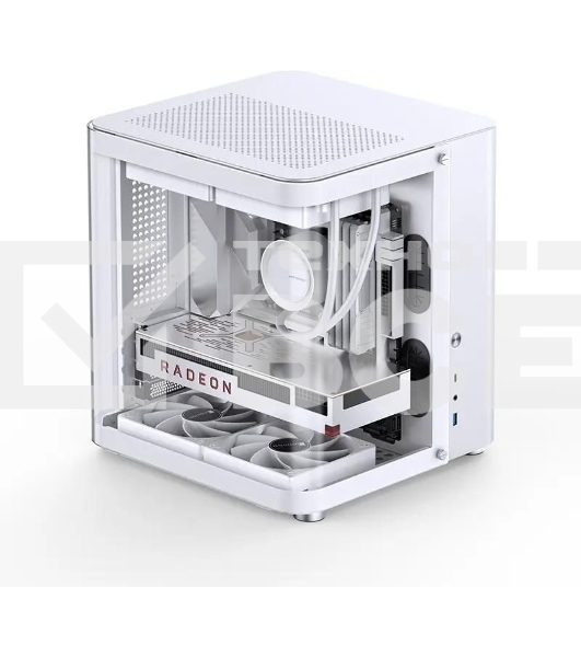 Корпус без блока питания JONSBO TK-1, Mini-Tower, TG, no fan, 1xUSB-A 3.2 + 1xUSB-C 3.2, mATX, mITX White