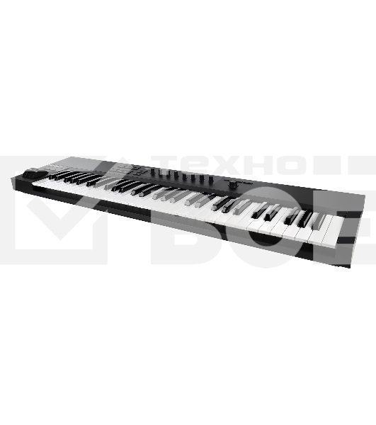 Клавиатура MIDI [25244] Native Instruments [KOMPLETE KONTROL A61] 61 клавиша, полувзвешенная, 8 ручек управления, колеса высоты тона и модуляции, 4-позиционный энкодер, OLED-дисплей, TRS-вход для педали, USB-порт