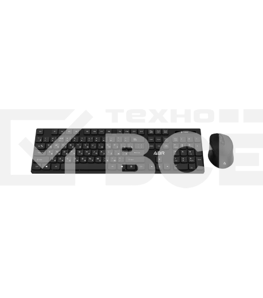 Клавиатура и мышь ABR KW814 черный, интерфейс USB, беспроводной, 2.4G, RU/EN