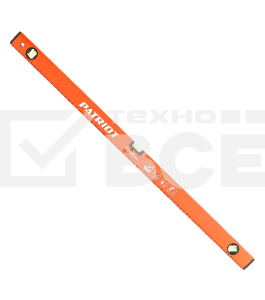 Уровень PATRIOT LRP-1000, магнитный, алюминиевый фрезерованный, усиленный, 1000мм