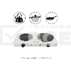 Плита настольная электрическая двухконфорочная Atlanta ATH-1740 белый, фото4