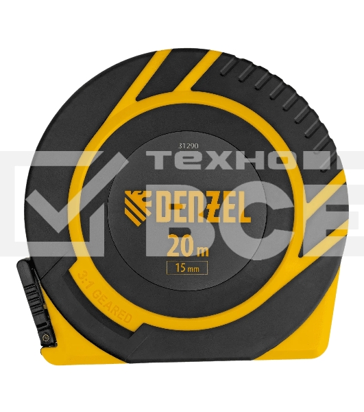 Рулетка геодезическая Denzel 20 м х 15 мм, закрытый корпус, фиберглассовая лента