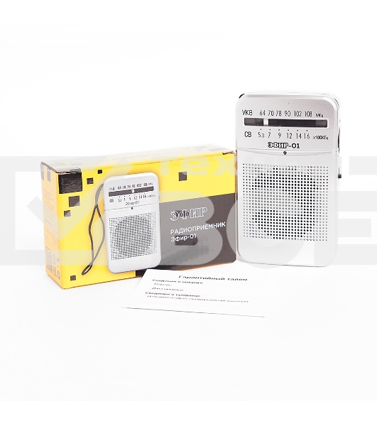 Радиоприемник ЭФИР 01 УКВ 64-108МГц, бат. 2*АА белый
