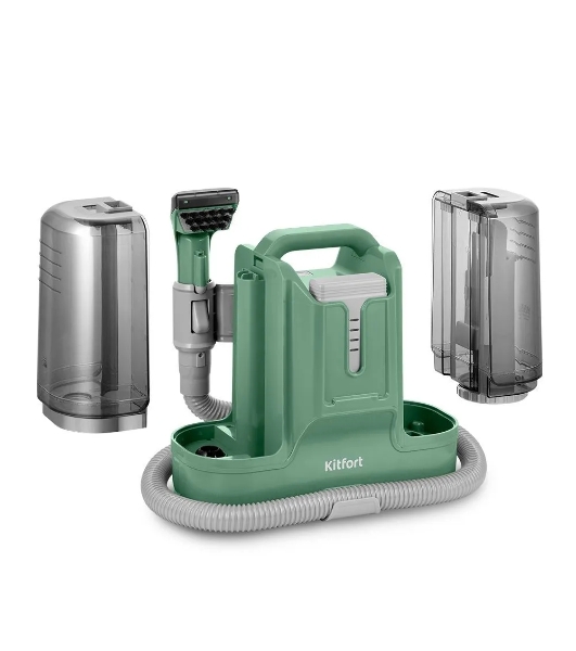 Пылесос моющий Kitfort КТ-5217 зеленый, 150 Вт, уборка влажная, пылесборник контейнер 1,8 л