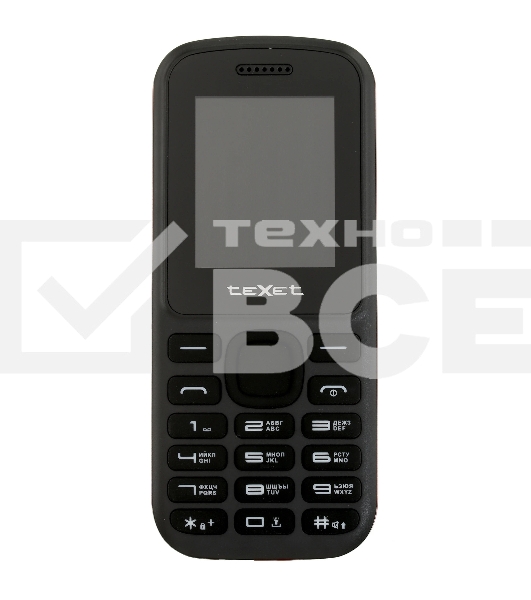 Мобильный телефон Texet TM-130 черный-красный