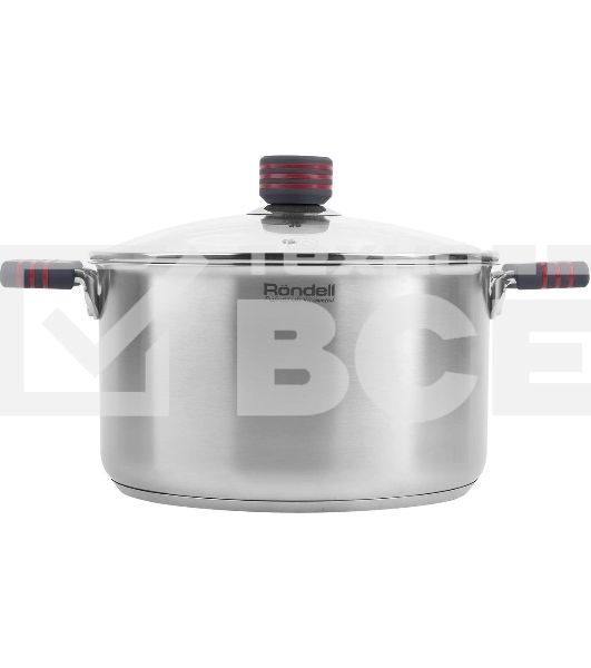 Кастрюля Rondell Stripes RDS-1281 5.8л. d=24см (с крышкой) стальной