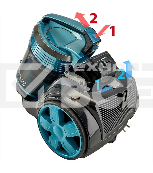 Пылесос DELTA DL-0852 черный/бирюзовый, 350/2200 Вт, уборка сухая, пылесборник контейнер, 4 л