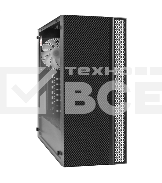 Компьютерный корпус Miditower ExeGate EVO-9211-500NPX (ATX, БП 500NPX с вент. 12см, с окном, 2хUSB+1хUSB3.0, HD аудио, черный, 1 вент. с RGb подсветкой)