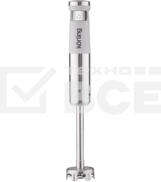 Погружной блендер KORTING KHB 0313 W, беспроводной, мощность 150 Вт, кнопочное управление, 3 насадки (блендер, измельчитель, миксер), 5 скоростей, объем чаши 500 мл, защита двигателя от перегрева/перегрузки, цвет белый