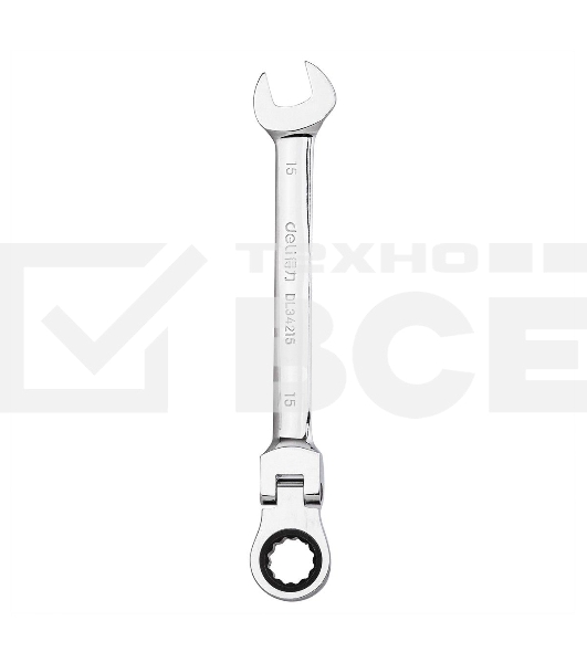 Набор комбинированных шарнирных ключей с трещоткой 8 шт Deli DL140208T Спецификация: 8,10,12,13,14,15,17,19мм. Сталь 40 Cr. Трещетка 50BV30 72Т.