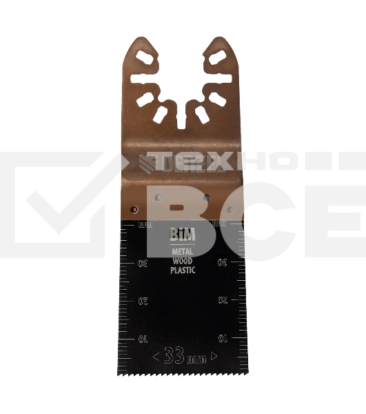 Насадка для МФИ Denzel режущая пазовая прямая, BiM, по металлу и дереву, 33 x 1,4 мм, мелкий зуб