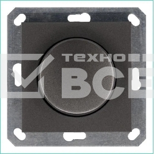 Светорегулятор Jasmart поворотно-нажимной (диммер) LED 30-400Вт 1gang 2way механизм мокко