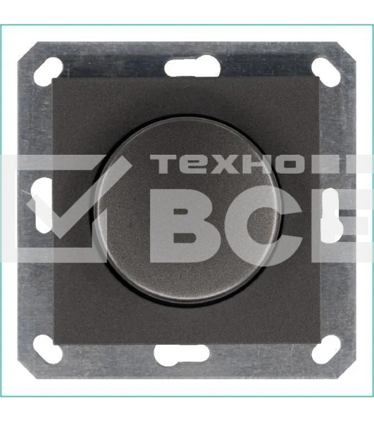 Светорегулятор Jasmart поворотно-нажимной (диммер) LED 30-400Вт 1gang 2way механизм мокко