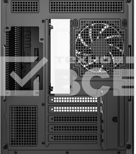 Компьютерный корпус Deepcool CG330 3F без БП, боковое окно (панорама), 3x120мм ARGB PWM вентилятора, черный, mATX