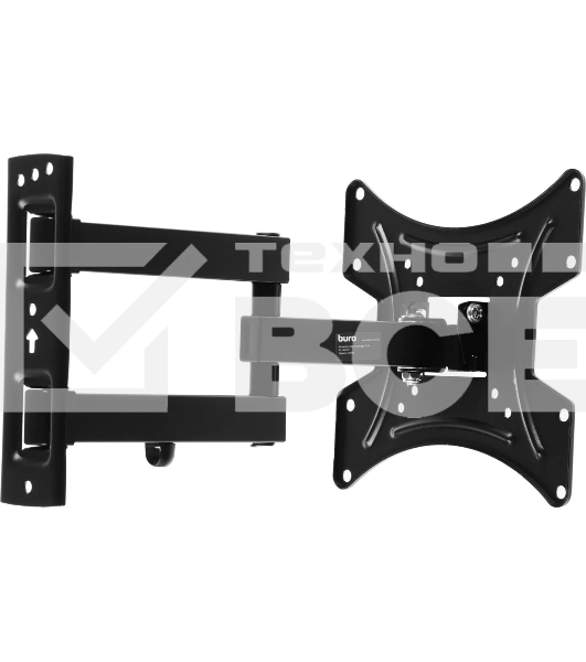 Кронштейн для телевизора Buro FL3S черный, 20'-48' макс. 15 кг, настенный, поворотно-выдвижной и наклонный
