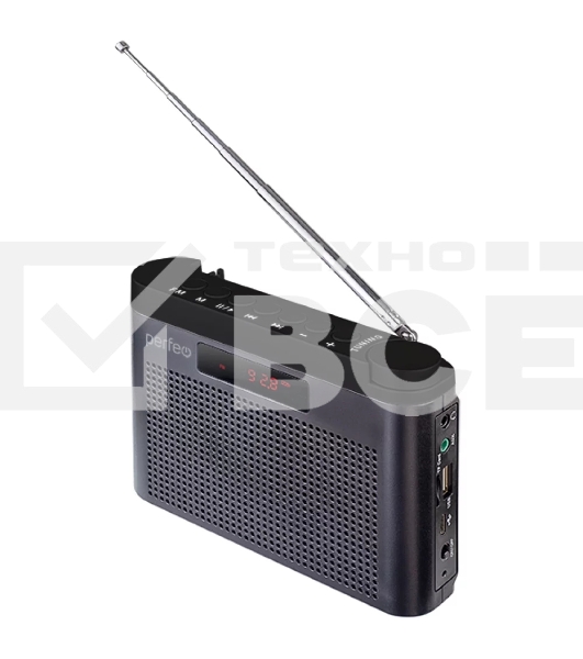 Радиоприемник цифровой PERFEO ТАЙГА FM+ 66-108МГц/ MP3/ встроенный аккум,USB/ серый (I70GR) PF_C4941
