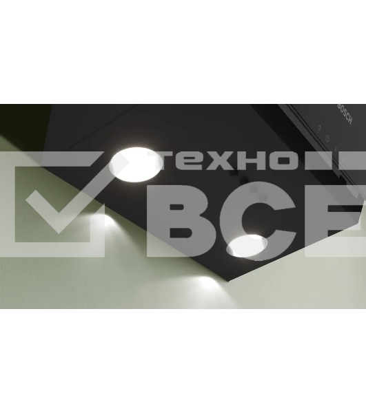 Вытяжка наклонная Bosch DWK63PJ60T 360 м3/ч, 60см, черный, Push buttons