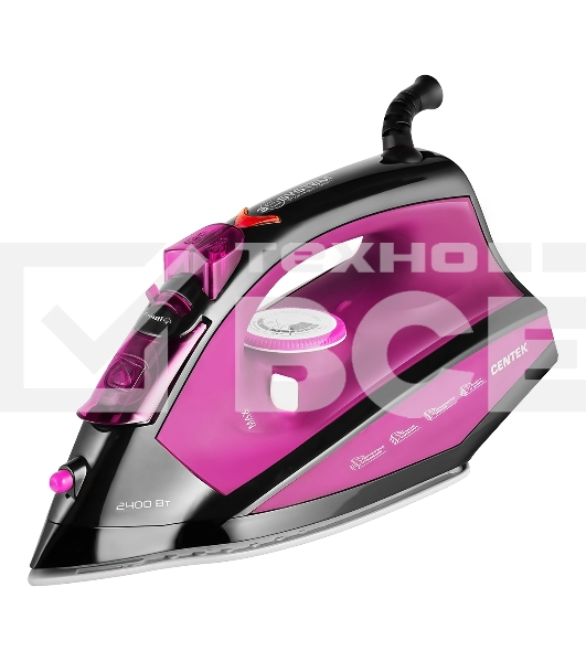 Утюг Centek CT-2355 фиолетовый, 2500 Вт, 45 г/мин, 160 г/мин, 270 мл