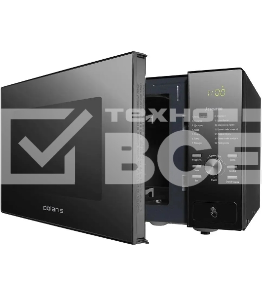 Микроволновая печь Polaris PMO 2303DG черный, 23 л, 1400 Вт, переключатели - кнопки/поворотный механизм