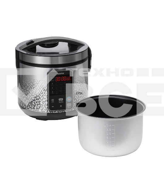 Мультиварка Centek CT-1499 (чёрный/сталь)  900Вт, 5.0л, 25 программ, мультиповар, антиприг. покрытие