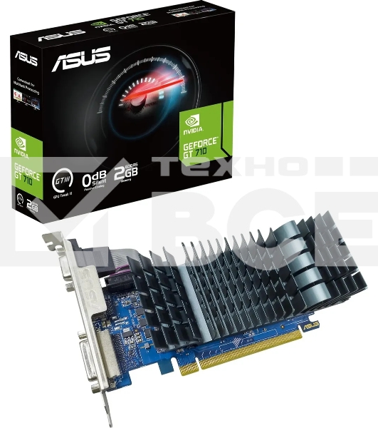 Видеокарта Asus PCI-E GT710-SL-2GD5-BRK-EVO NVIDIA GeForce GT 710 2Gb 64bit GDDR5 954/5012 DVIx1 HDMIx1 CRTx1 HDCP Ret low profile