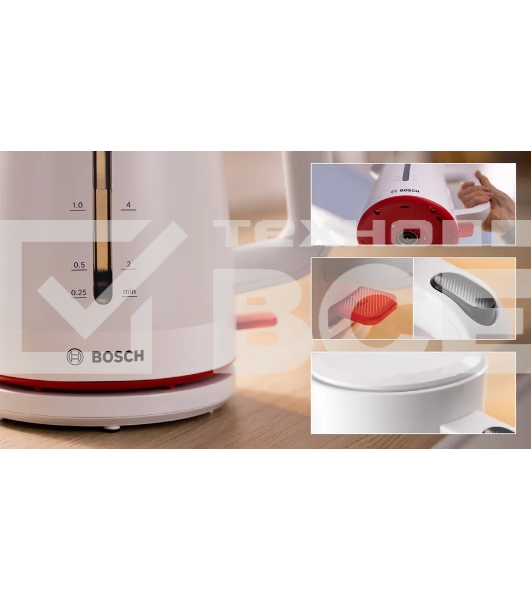 Чайник Bosch TWK3M121 1,7 л, 2400 Вт, белый