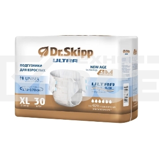 Подгузники для взрослых Dr.Skipp Ultra, р-р XL, 30 шт., 8109