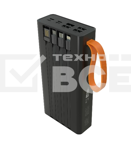 Портативный аккумулятор More choice (4620202550576) PB22-30 с кабелем 2USB 2.1A - 30000mAh черный