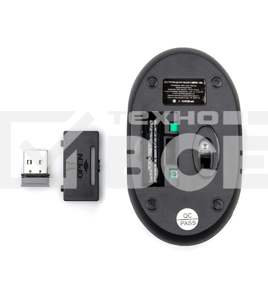 Мышь беспроводная Dialog Comfort MROC-10U черный, 1200 dpi, радиоканал, USB, кнопки - 3