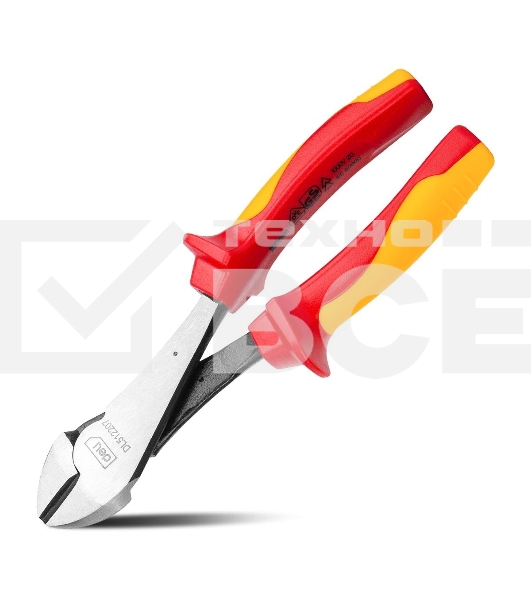 Диэлектрические усиленные диагональные бокорезы Deli DL512207 180мм, сталь Cr-V, сертификат VDE для работ под напряжением до 1000 В