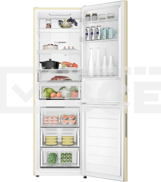 Холодильник Haier CEF536CCG бежевый двухкамерный 240/105 л морозилка снизу, No Frost