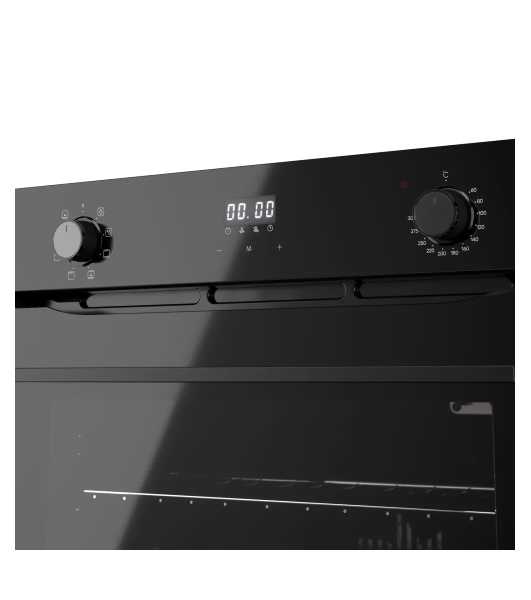 Духовой шкаф Kuppersberg, High-Tech, 72 л, поворотное/сенсорное управление, дисплей, таймер, 7 режимов, макс. температура 300 градусов, телескопические направляющие (на 1 уровень), цвет черный, цвет фурнитуры черный