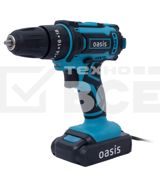 Дрель-шуруповерт Oasis ASU-18S, 18 В, 2 Ач, 40 Нм, щеточный, ударный
