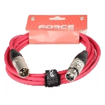 Микрофонный кабель FORCE FMC-05/3 RD XLR (F) -XLR (M), разъемы с никелевым корпусом и посеребренными контактами, 3 м, цвет красный, фото3