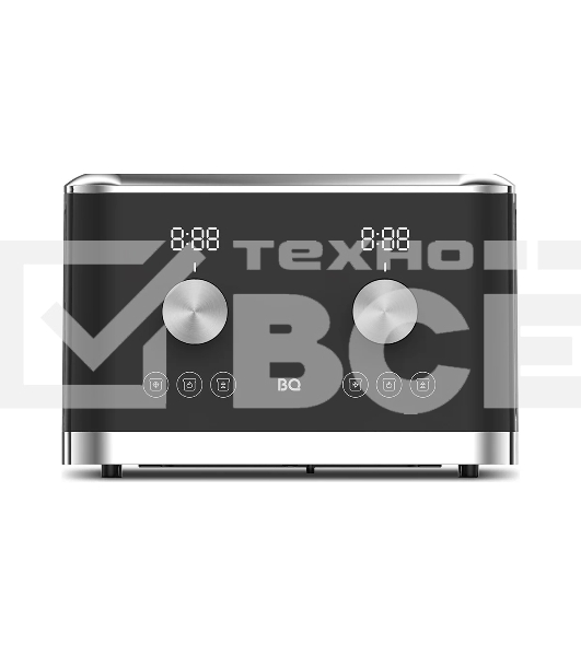 Тостер BQ T4000 Black-Steel, Мощность 1600 Вт, 7 степеней поджаривания