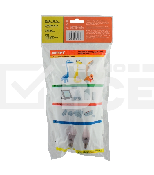 Бытовой удлинитель СТАРТ С/У S 3x3 --20dg