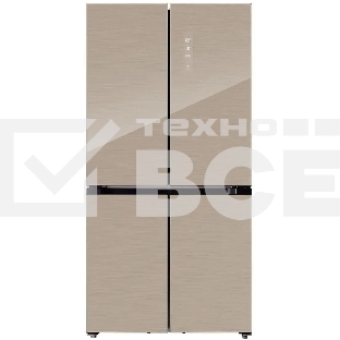 Холодильник LEX LCD505GIGID золотистый трехкамерный 321/144л морозилка снизу, No Frost, Side by Side