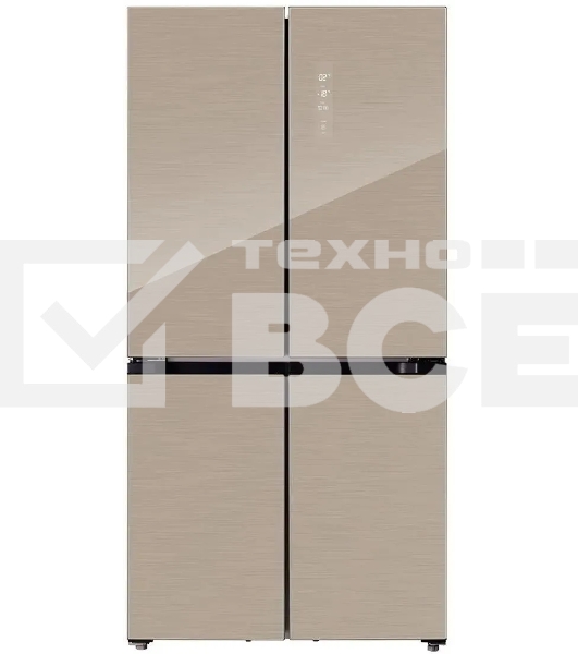 Холодильник LEX LCD505GIGID золотистый трехкамерный 321/144л морозилка снизу, No Frost, Side by Side