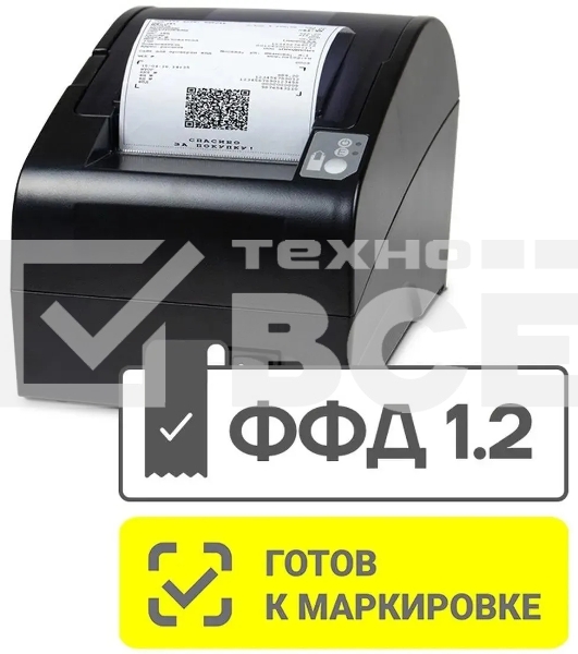 Онлайн-касса стационарная Атол 50319 FPrint-22ПТК чёрный, 200 мм/сек, без ФН