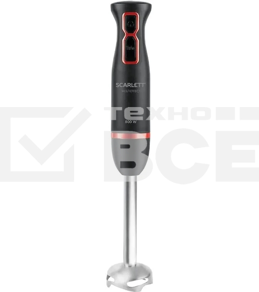 Блендер погружной Scarlett SC-HB42M44 800Вт черный/красный